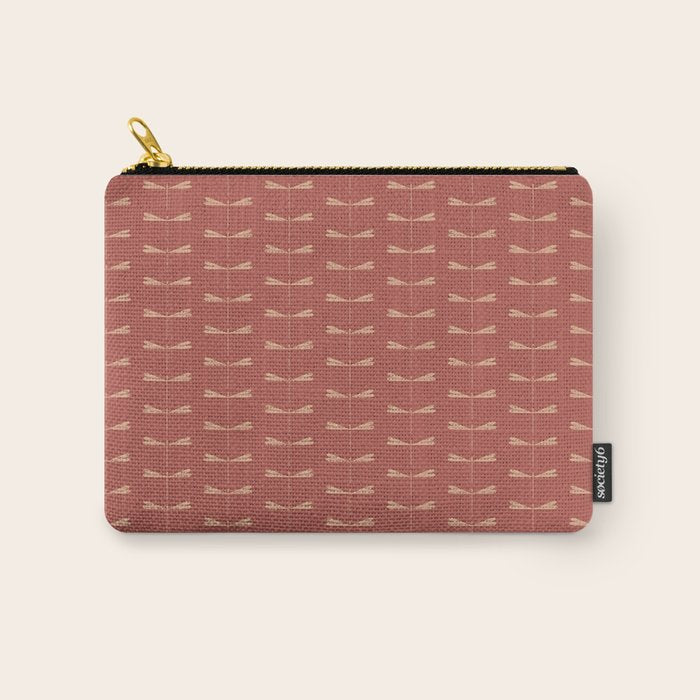 Dragonfly Pattern XVI Rose Pink Carry All Pouch Gallery Image 1
