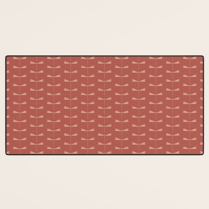 Dragonfly Pattern XVI Rose Pink Desk Mat Gallery Image 3