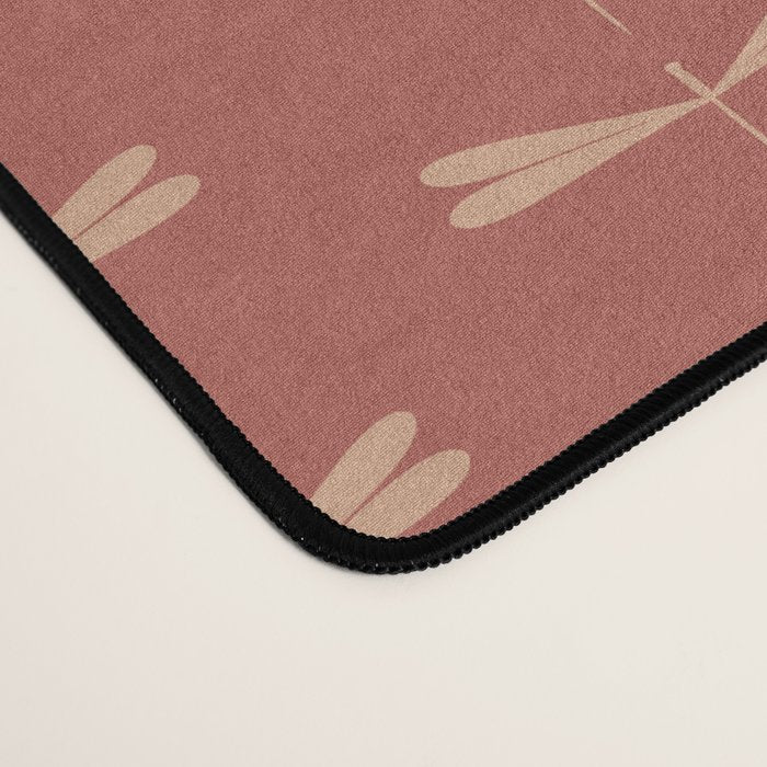 Dragonfly Pattern XVI Rose Pink Desk Mat Gallery Image 4