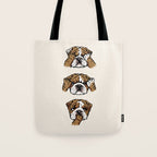 No Evil English Bulldog Tote Bag Gallery Image 1