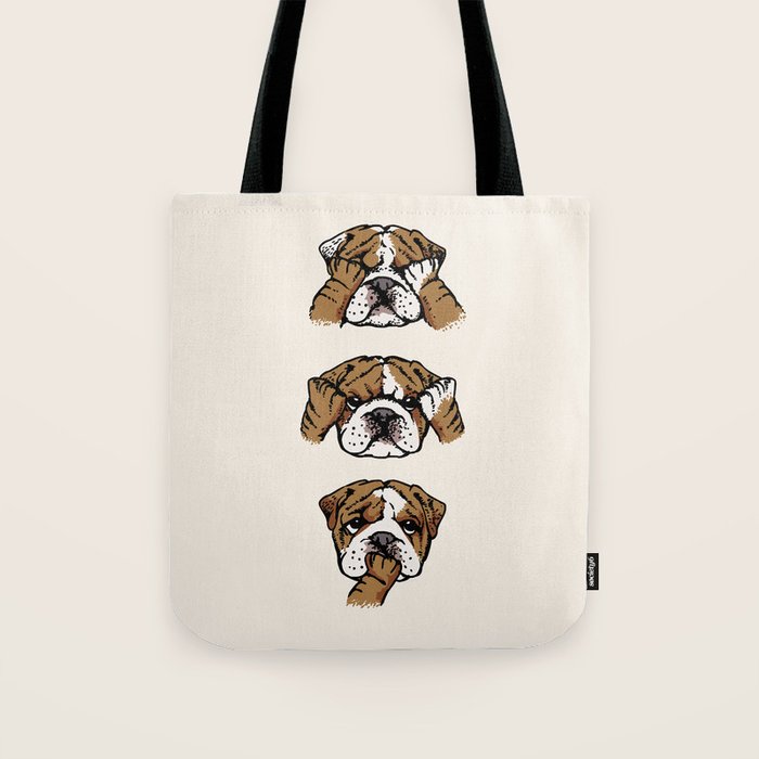 No Evil English Bulldog Tote Bag Gallery Image 1