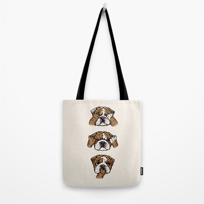 No Evil English Bulldog Tote Bag Gallery Image 2