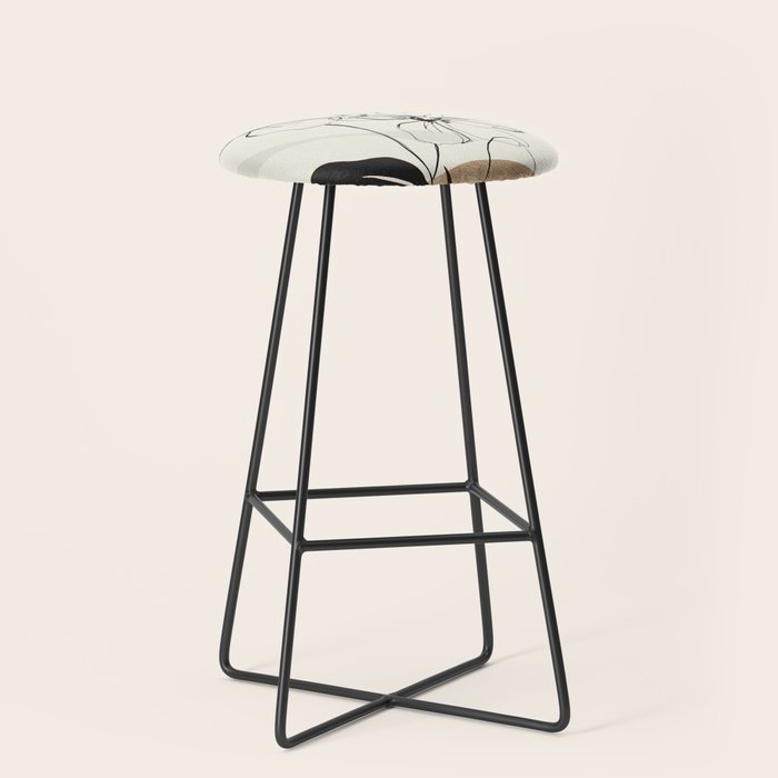 Abstract Art Minimal Flowers 3 Stool Gallery Image 1