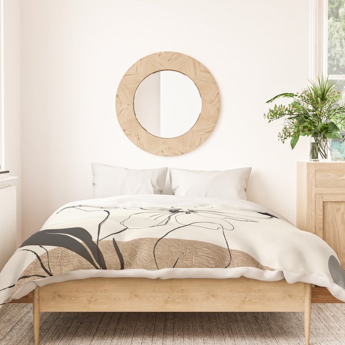 Abstract Art Minimal Flowers 3 Duvet Cover Gallery Image 3