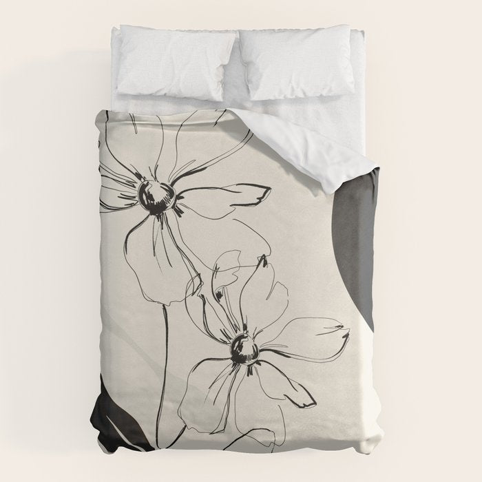 Abstract Art Minimal Flowers 3 Duvet Cover Gallery Image 6