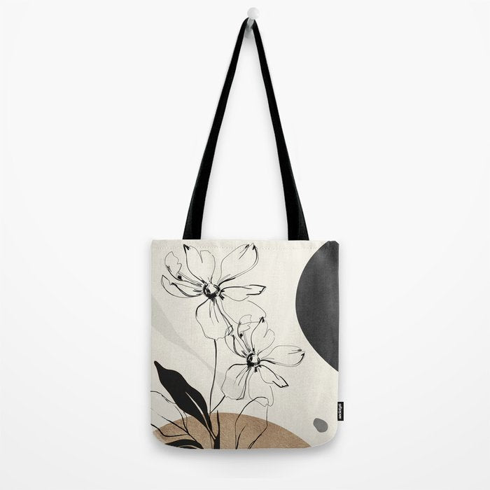 Abstract Art Minimal Flowers 3 Tote Bag Gallery Image 2