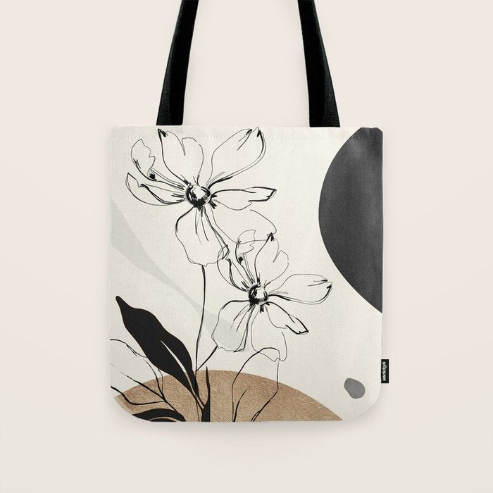 Abstract Art Minimal Flowers 3 Tote Bag Gallery Image 1