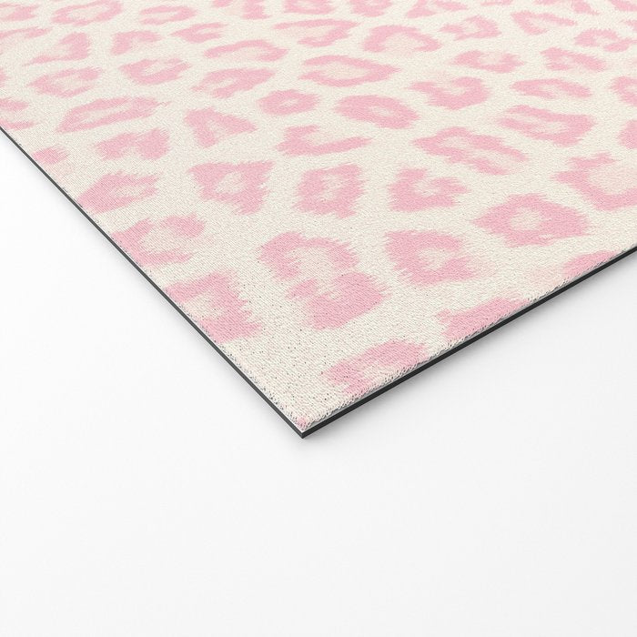 Modern ivory blush pink girly cheetah animal print pattern Welcome Mat Gallery Image 2