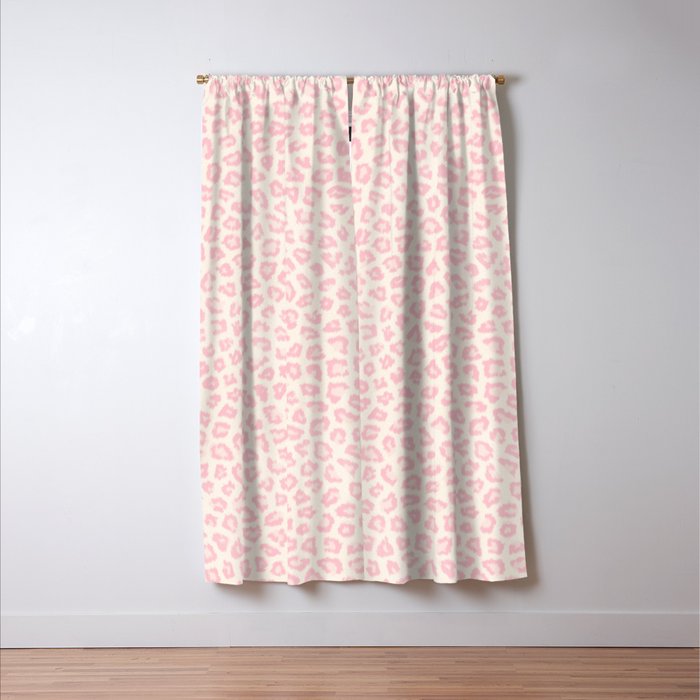 Modern ivory blush pink girly cheetah animal print pattern Window Curtain Gallery Image 3