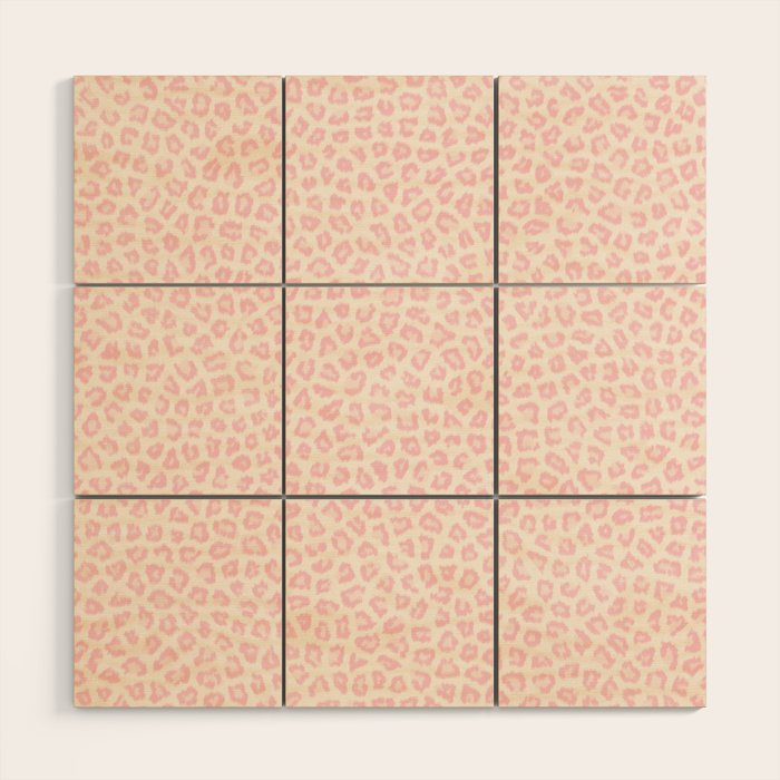 Modern ivory blush pink girly cheetah animal print pattern Wood Wall Art Gallery Image 1