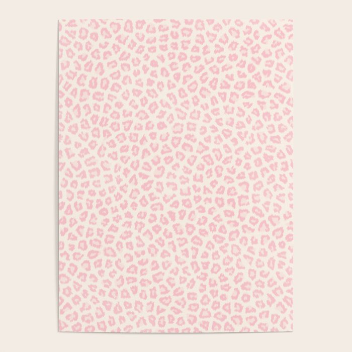Modern ivory blush pink girly cheetah animal print pattern Poster Gallery Image 1