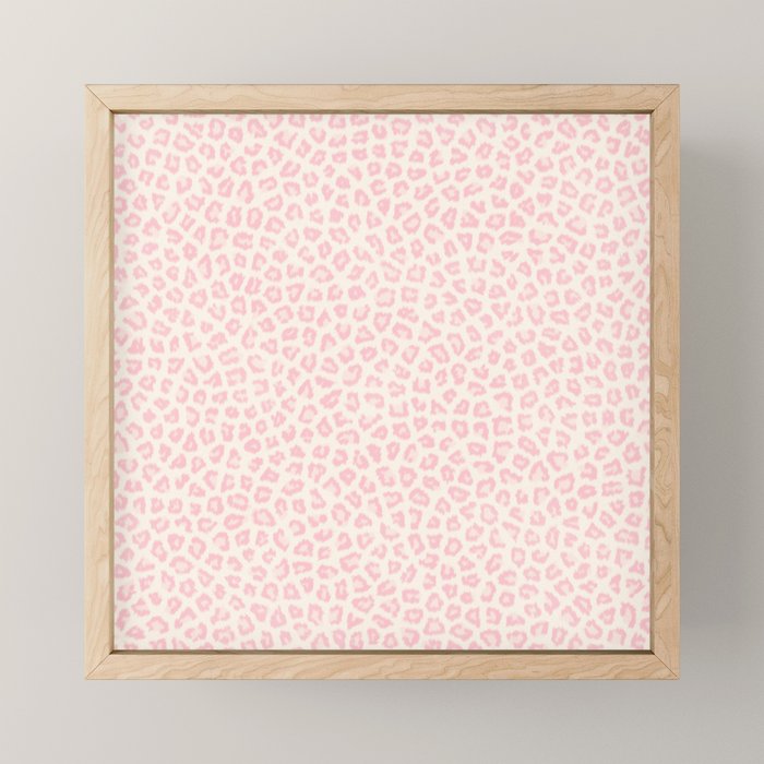 Modern ivory blush pink girly cheetah animal print pattern Mini Art Print Gallery Image 1