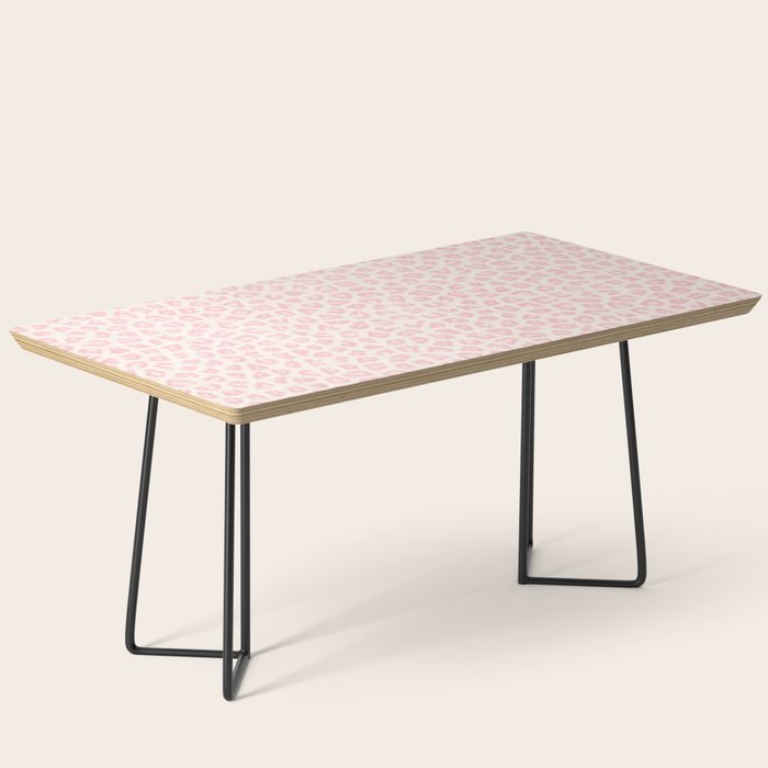 Modern ivory blush pink girly cheetah animal print pattern Coffee Table Gallery Image 1