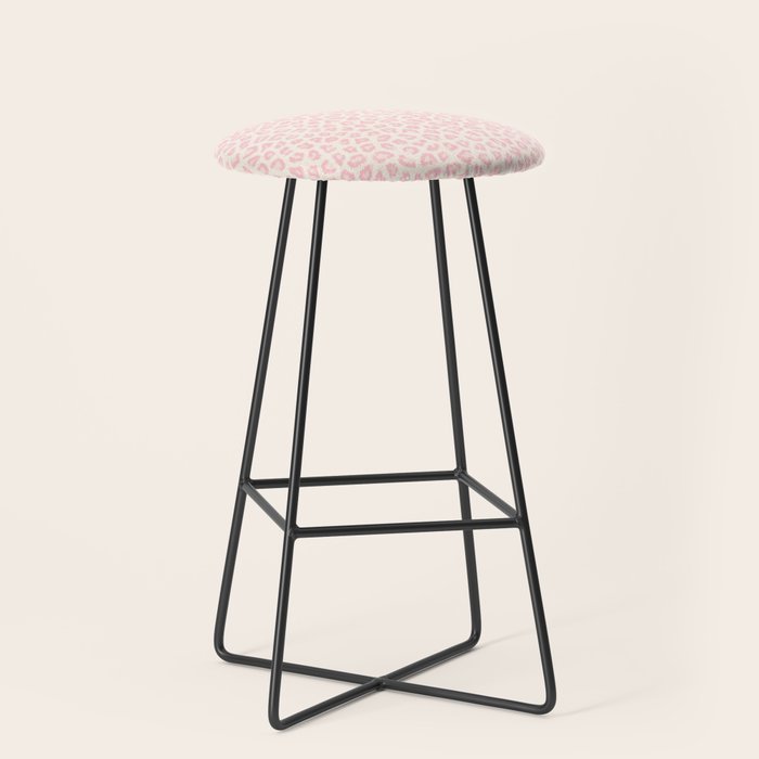 Modern ivory blush pink girly cheetah animal print pattern Stool Gallery Image 1