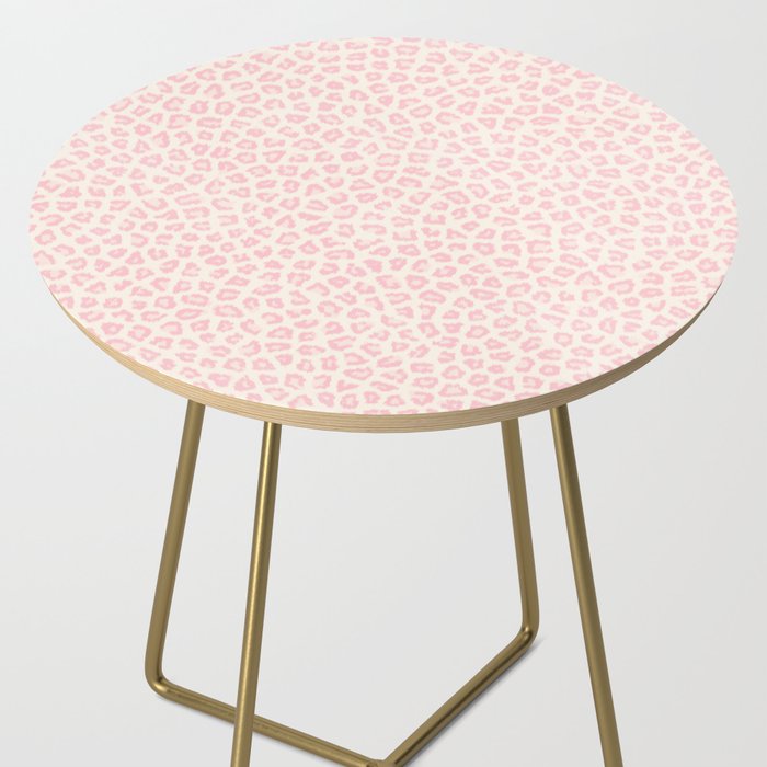Modern ivory blush pink girly cheetah animal print pattern Side Table Gallery Image 2