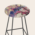 Growing before the Mountain-God - Summer Tree, Lake & Mountain Ukiyoe Nature Landscape in Blue & Pinkn Stool Gallery Image 2
