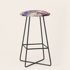 Growing before the Mountain-God - Summer Tree, Lake & Mountain Ukiyoe Nature Landscape in Blue & Pinkn Stool Gallery Image 1