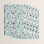 Christmas Scene Blue Wrapping Paper Gallery Image 3