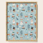 Christmas Scene Blue Serving Tray Gallery Image 1