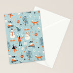 Christmas Scene Blue Stationery Card Gallery Image 2