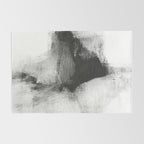 Black and White Minimalist Abstract Painting âDelve 6â Rug Gallery Image 2