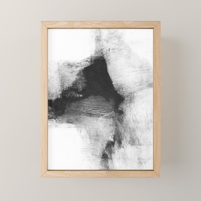 Black and White Minimalist Abstract Painting âDelve 6â Mini Art Print Gallery Image 1