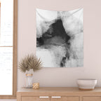 Black and White Minimalist Abstract Painting âDelve 6â Wall Tapestry Gallery Image 2