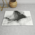 Black and White Minimalist Abstract Painting âDelve 6â Rug Gallery Image 1
