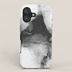 Black and White Minimalist Abstract Painting âDelve 6â iPhone Case Gallery Image 1