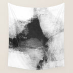 Black and White Minimalist Abstract Painting âDelve 6â Wall Tapestry Gallery Image 4