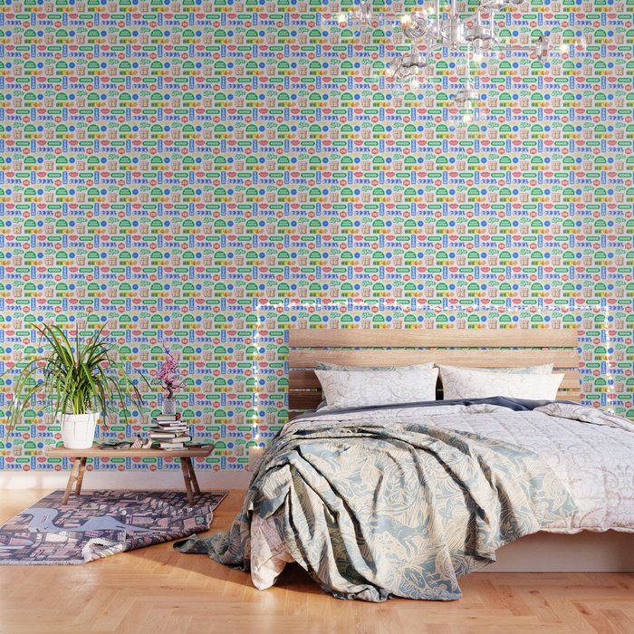 Retro funny sticker quote label pattern Wallpaper Gallery Image 1