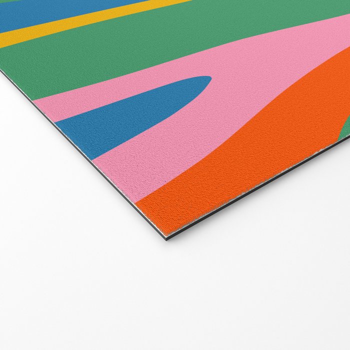 Wild Stripes Colorful Modern Abstract Pop Pattern Blue Pink Red Green Mustard Yellow Welcome Mat Gallery Image 2