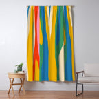 Wild Stripes Colorful Modern Abstract Pop Pattern Blue Pink Red Green Mustard Yellow Window Curtain Gallery Image 5
