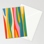 Wild Stripes Colorful Modern Abstract Pop Pattern Blue Pink Red Green Mustard Yellow Stationery Card Gallery Image 2