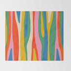 Wild Stripes Colorful Modern Abstract Pop Pattern Blue Pink Red Green Mustard Yellow Throw Blanket Gallery Image 2