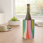 Wild Stripes Colorful Modern Abstract Pop Pattern Blue Pink Red Green Mustard Yellow Wine Chiller Gallery Image 4