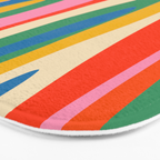 Wild Stripes Colorful Modern Abstract Pop Pattern Blue Pink Red Green Mustard Yellow Bath Mat Gallery Image 3