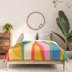 Wild Stripes Colorful Modern Abstract Pop Pattern Blue Pink Red Green Mustard Yellow Comforter Gallery Image 3