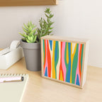 Wild Stripes Colorful Modern Abstract Pop Pattern Blue Pink Red Green Mustard Yellow Mini Art Print Gallery Image 2