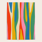 Wild Stripes Colorful Modern Abstract Pop Pattern Blue Pink Red Green Mustard Yellow Poster Gallery Image 4