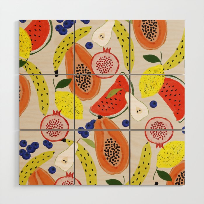 Acrylic Fruits  Wood Wall Art Gallery Image 1