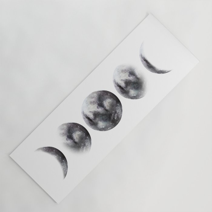 Moon phases watercolor painting Yoga Mat Gallery Image 1