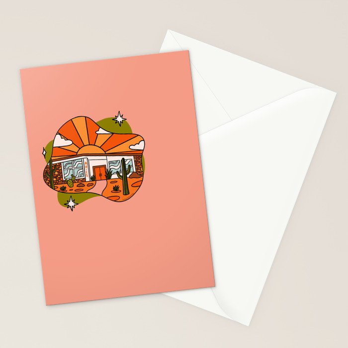 Aries Mid Century House Stationery Card Gallery Image 2