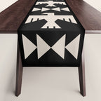 Southwestern Eagle and Arrow Pattern 121 Black and Linen White Table Runner Gallery Image 1