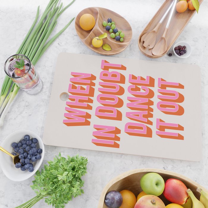 When In Doubt Dance It Out (Pink Orange) Cutting Board Gallery Image 2