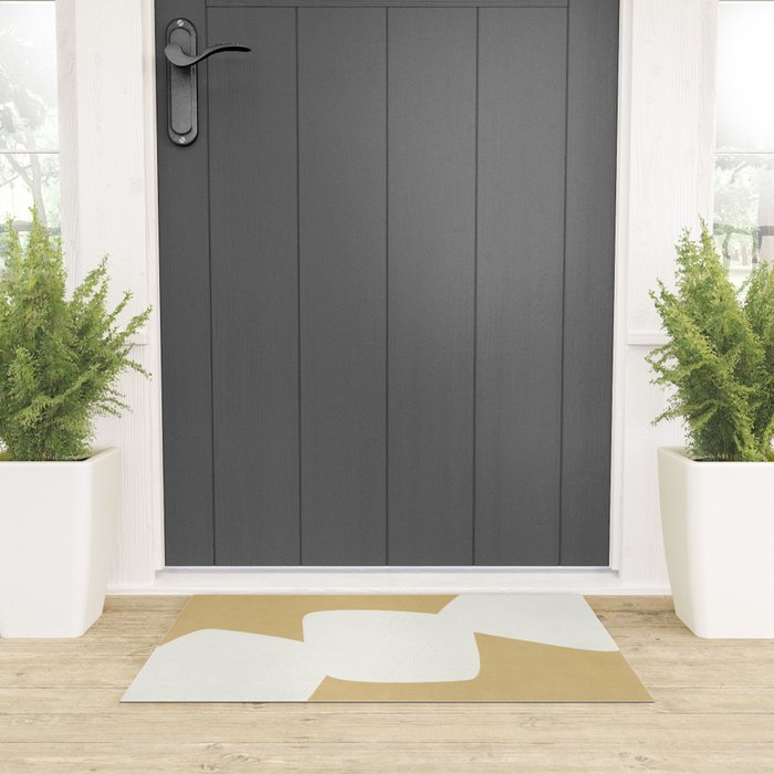 Minimal Shapes gold Welcome Mat Gallery Image 3