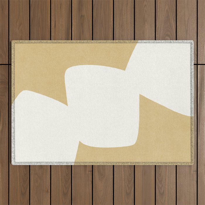 Minimal Shapes gold Outdoor Rug Gallery Image 1