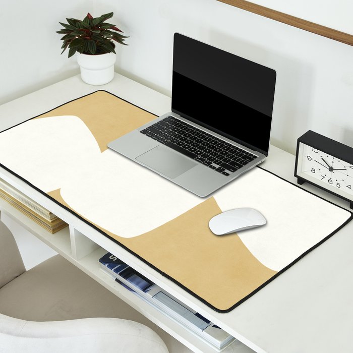 Minimal Shapes gold Desk Mat Gallery Image 2