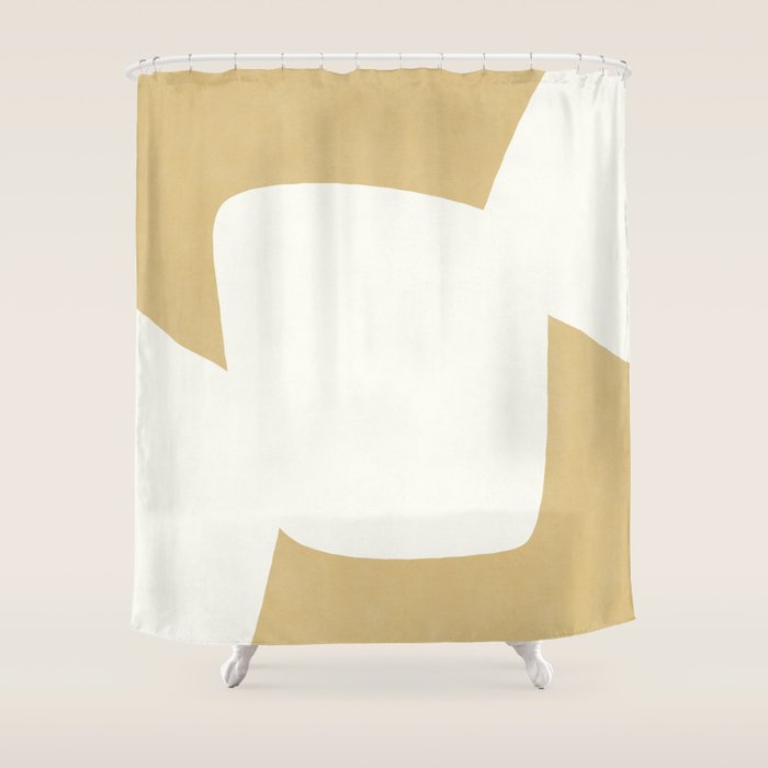 Minimal Shapes gold Shower Curtain Gallery Image 1