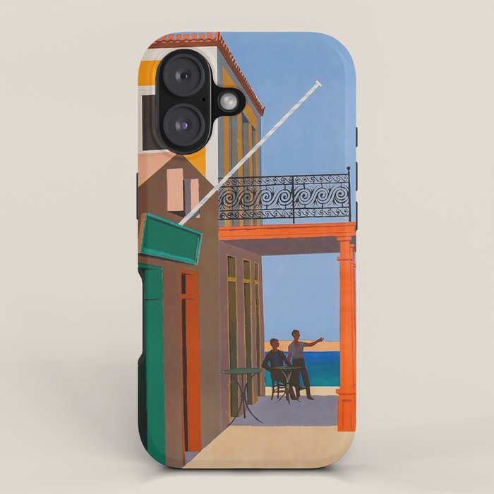 Greece Midcentury Modern Vintage Travel Poster Minimal Style iPhone Case Gallery Image 1